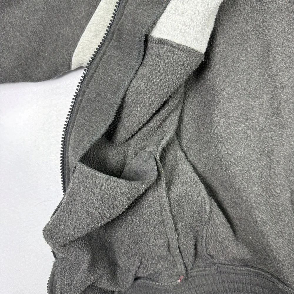 Vintage 90s Polo Ralph Lauren Hoodie Mens M Fits L Gray Red Colorblock Zip Y2K